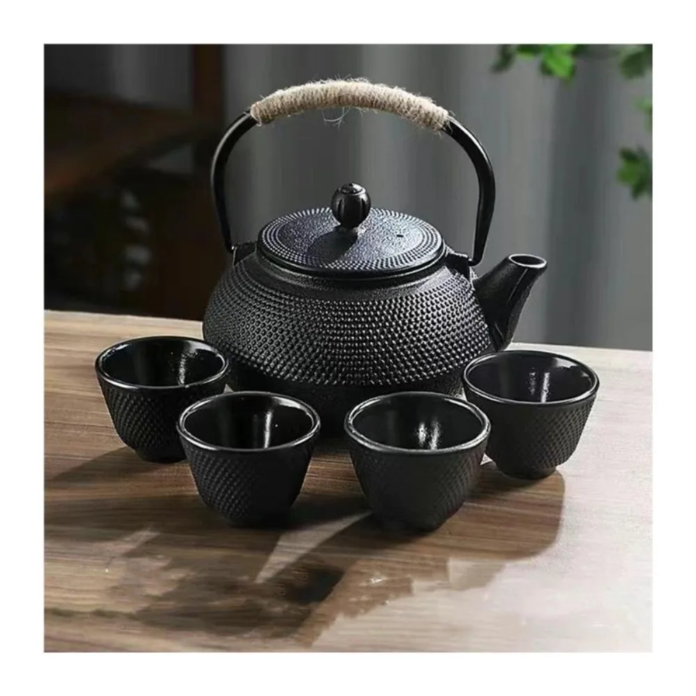 600/800/1200ML Iron Tea Pot Teaware Antique with Stainless Steel Infuser Cast Iron Teapot Japanese Boiling Water Kettle