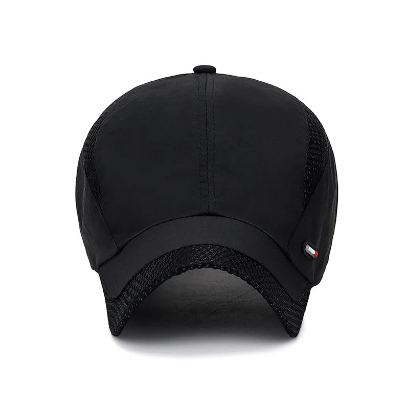 New Fashion Men Women Big Head Summer Breathable Mesh Quick Dry Hat Outdoor Sports Sun Hat Red Leather Label Sunscreen Sun Hat