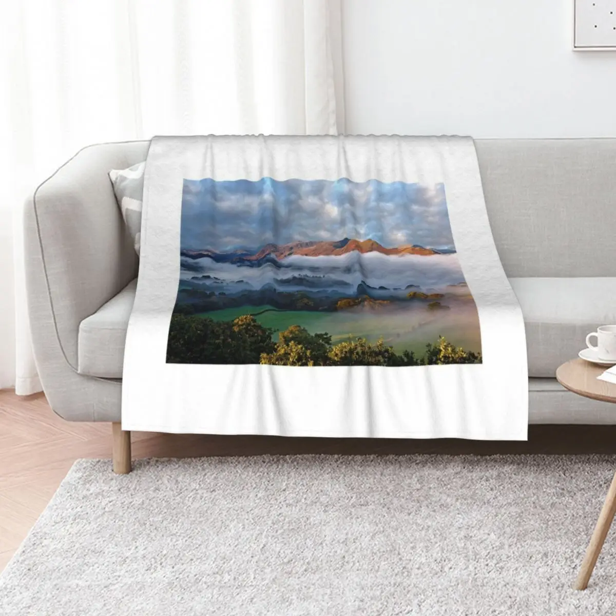 Mists on Derwentwater and Catbells in the English Lake District Throw Blanket Plaid Kid'S funny gift Summer Blankets