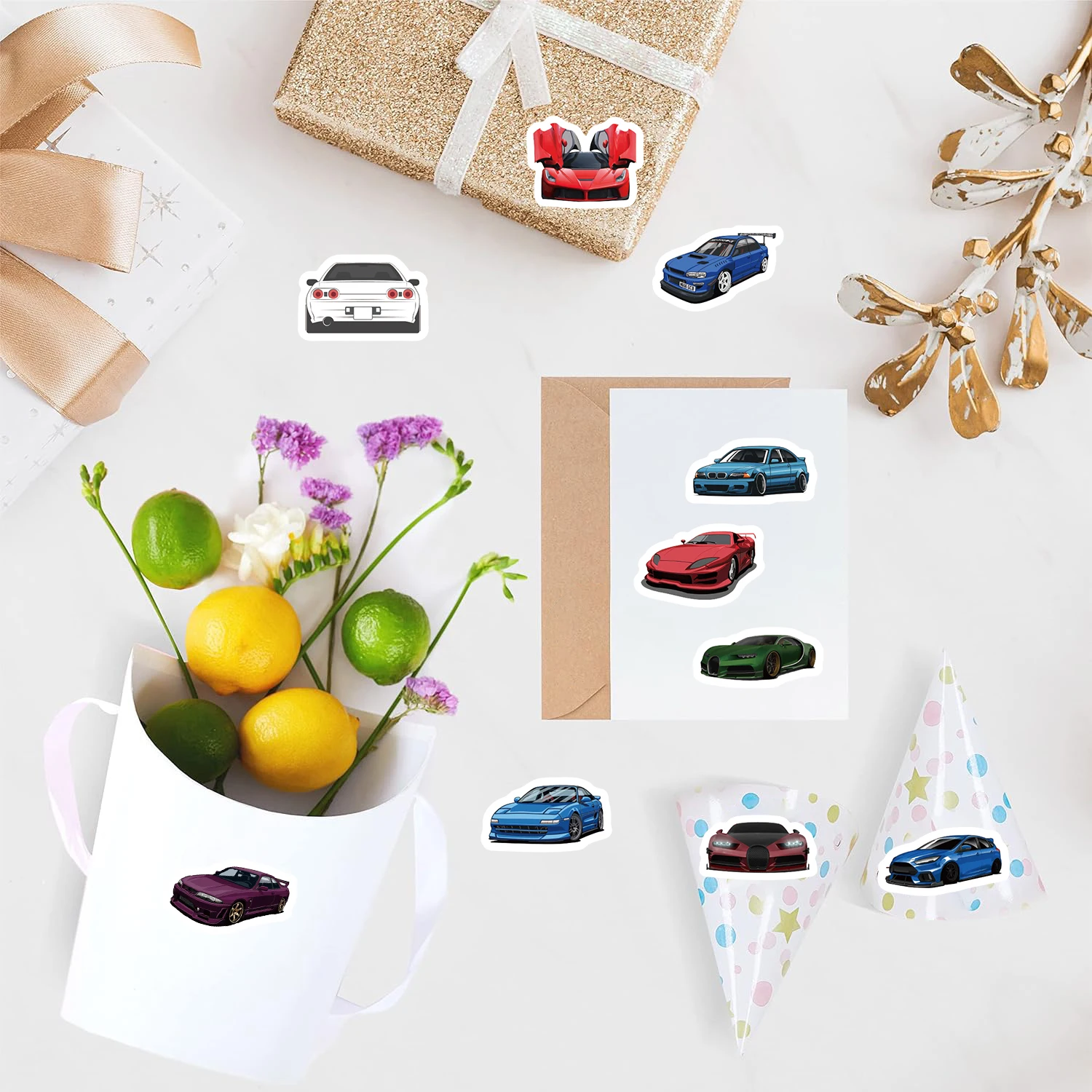 500pcs Cute Cartoon Cars Stickers Children Reward Label Encouragement Scrapbooking Decoration Stationery Sticker