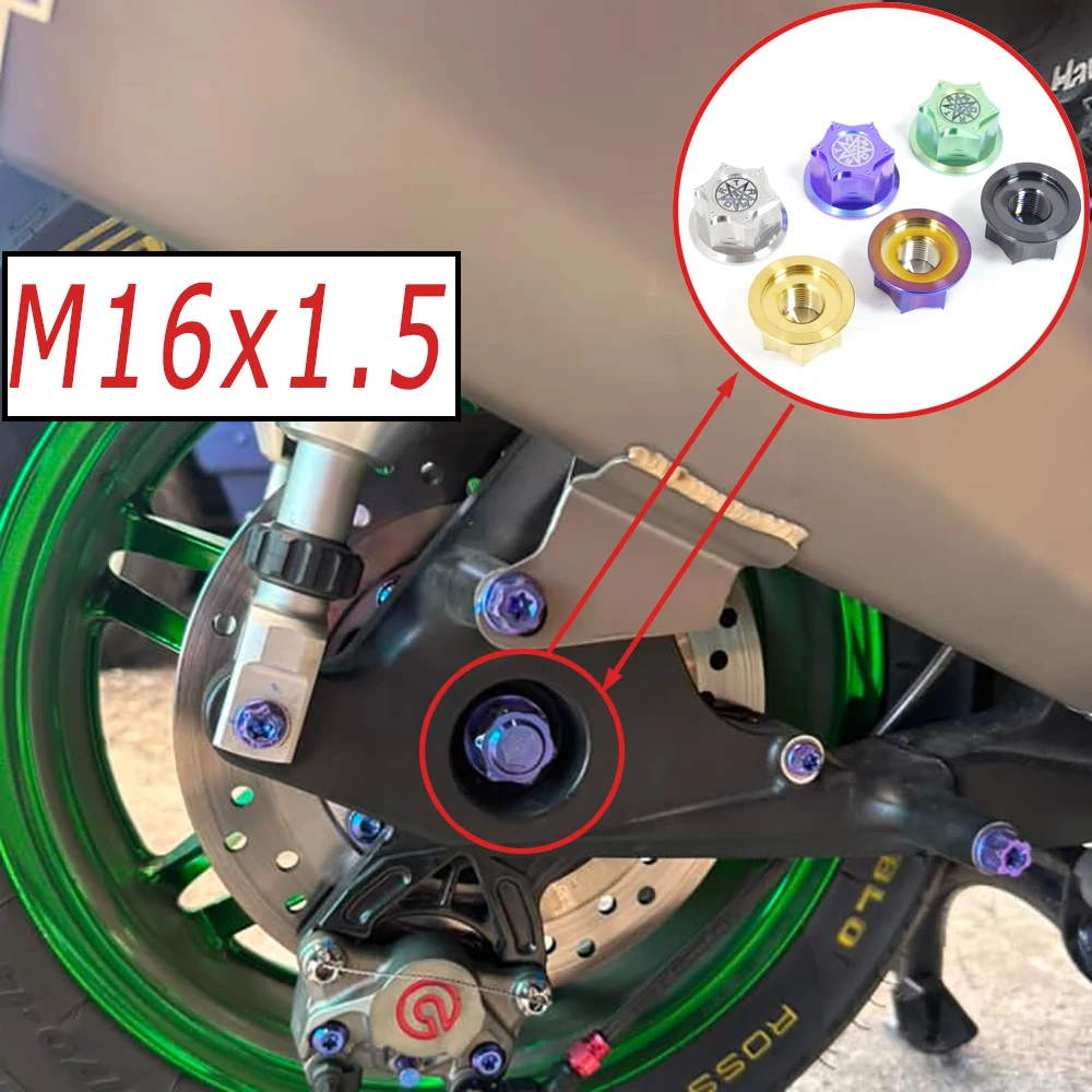 

FLAWLESSTI M16x1.5 Pitch Gr5 Titanium Rear Axle Nut For XMAX 300 Forza 350