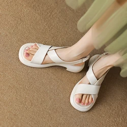 2023 New Summer Sandals Women Shoes Casual Women Sandals Flat with Handmade Platform Chunky Heel Sandals Shoes for Women