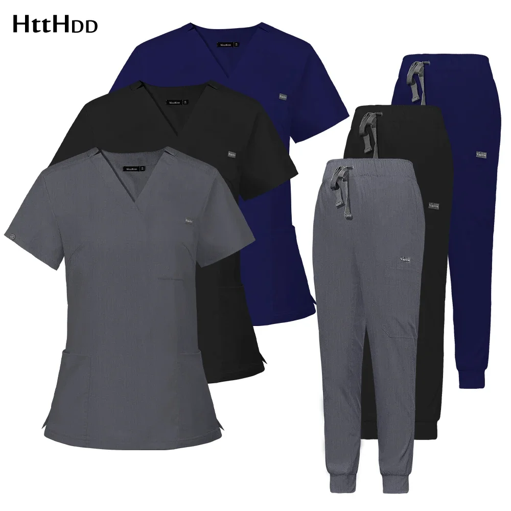 

Unisex Pet Grooming Care Set Clinic Nurse Doctor Clean Scrubs Short-sleeve Suit Outdoor Work Medical Surgical Uniform Wholesale