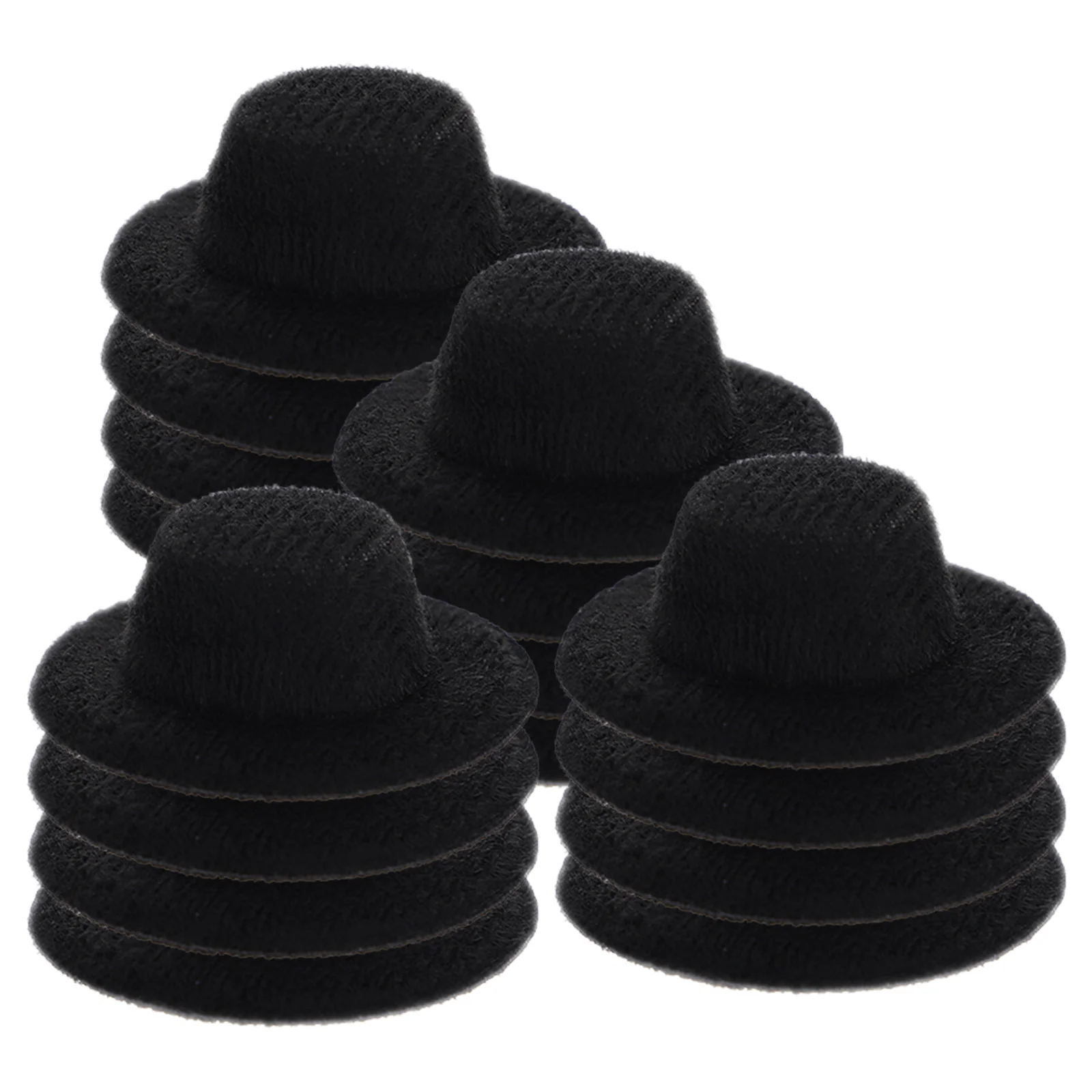 20pcs Mini Black Formal Hats for Dollhouse DIY Mini Hat Set Vintage Style Dress Up Props Tiny Accessories for Collectors Gifts
