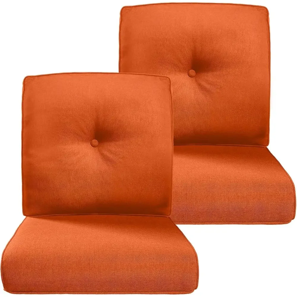 Thick Outdoor Cushion Set - 22x24 Inch, Resistant, Removable, Orange