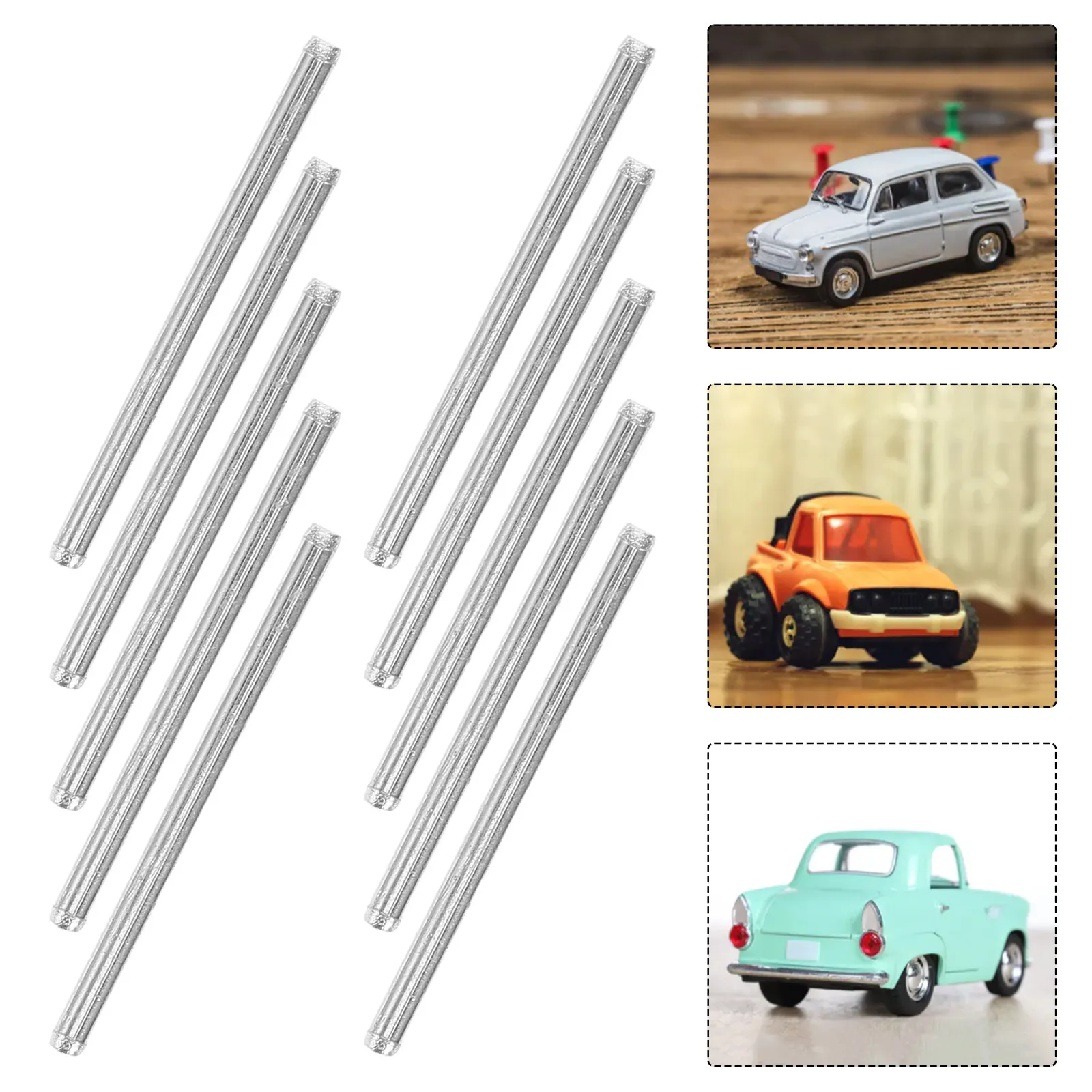

50Pcs Straight Round Metal Axles 2x30mm for Stem Educational Models Rc Car Chassis Building High Stability Shafts DIY