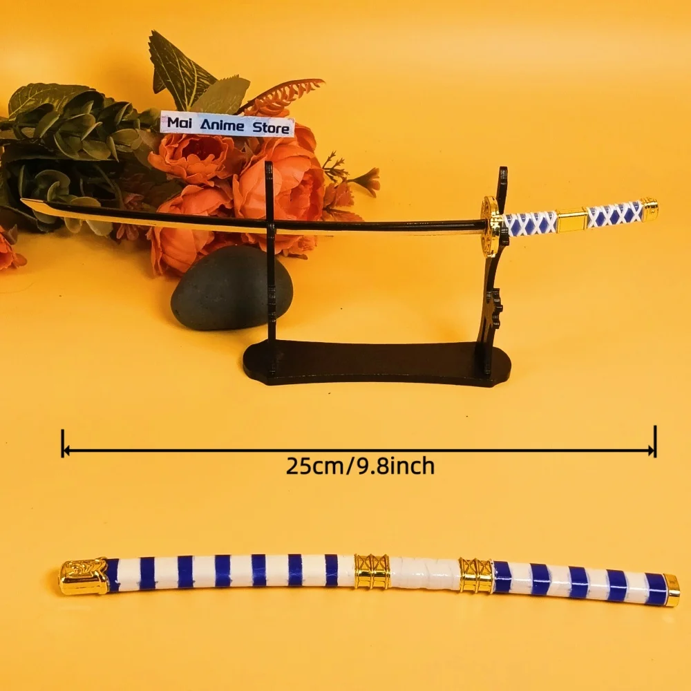 9.4in رورونوا زورو كاتانا ثلاث قطع سيف نينجا شفرة سكين صابر أنيمي المعادن زورو سيف كاتانا الياباني الصغير لعبة غير حادة هدية