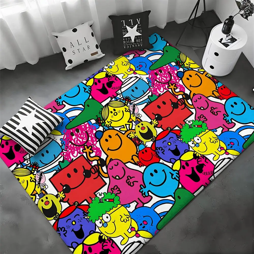 Anime Men and L-Little Miss Floor Mat Soft Thickened Flannel Door Mat Non-Slip Living Room Rug Home Decor