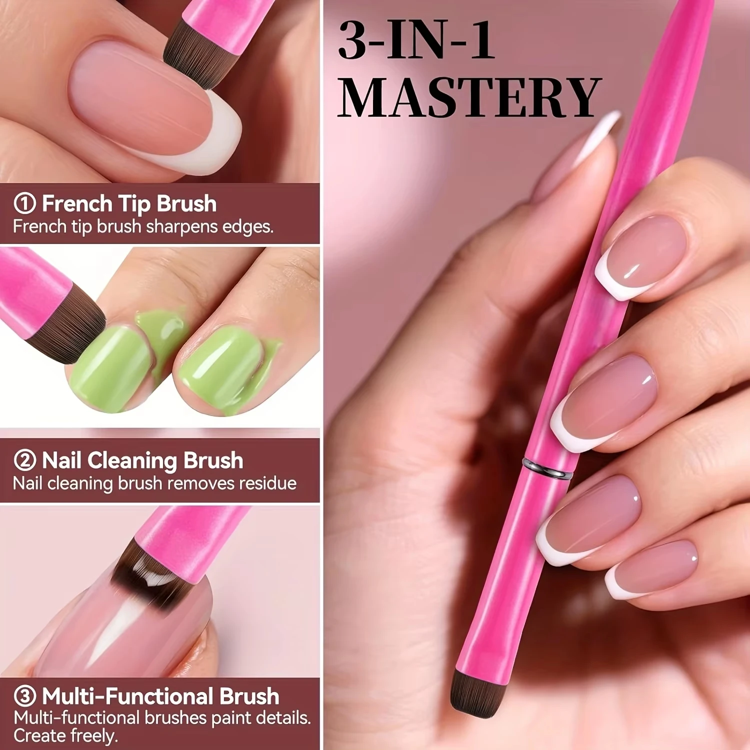 1/4개입 3-in-1 프렌치 네일 브러쉬(다기능 팁  - Nail Fan Brush 리뷰 및 가격