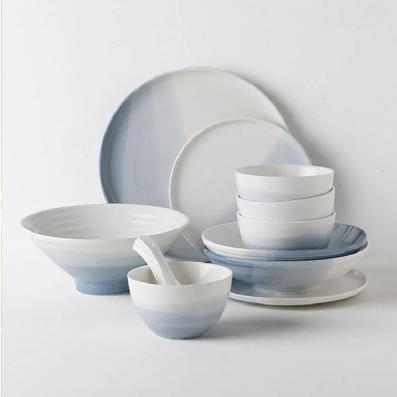 

Full Complete Tableware Dishes 10 Pieces Complete Ceramic Dishes Wedding Tea And Dinner Porcelain Dish Platos Kitchen Items