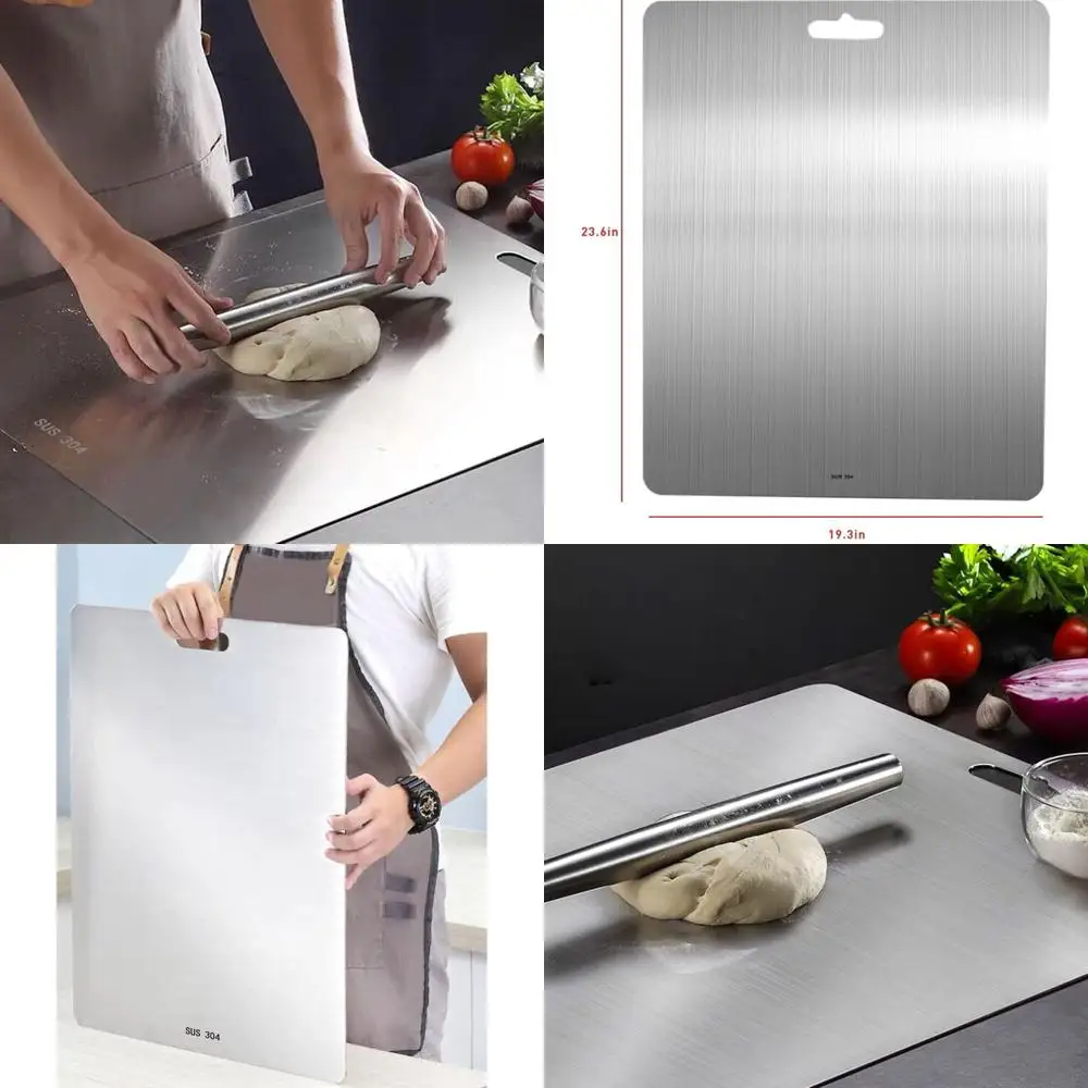 

Большая разделочная доска из нержавеющей стали 304 размером 23,6 x 19,3 — идеально подходит для мяса, овощей, фруктов, рыбы и сыра, легко чистится
