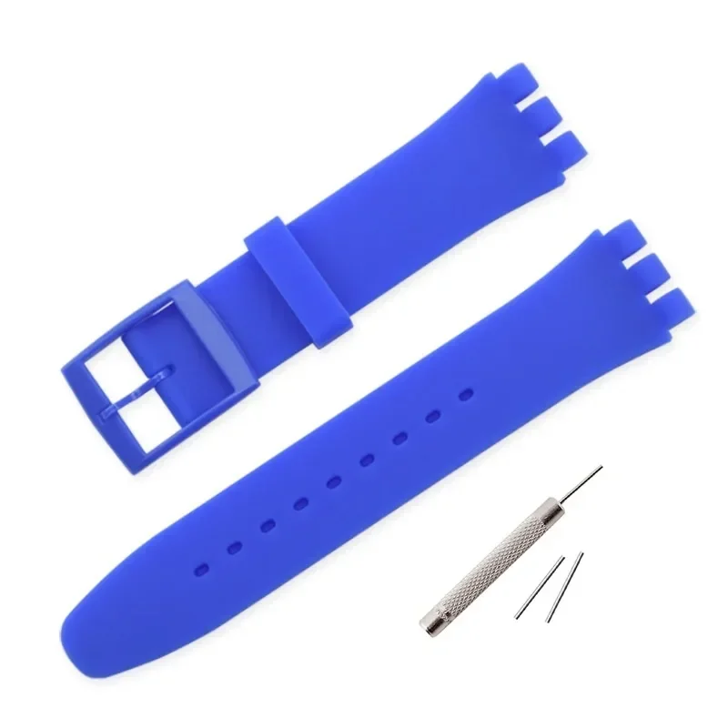 Kautschukarmband für Swatch, buntes Sportarmband, Ersatz-Armband, 16 mm, 17 mm, 19 mm, 20 mm, Silikon-Uhrenzubehör