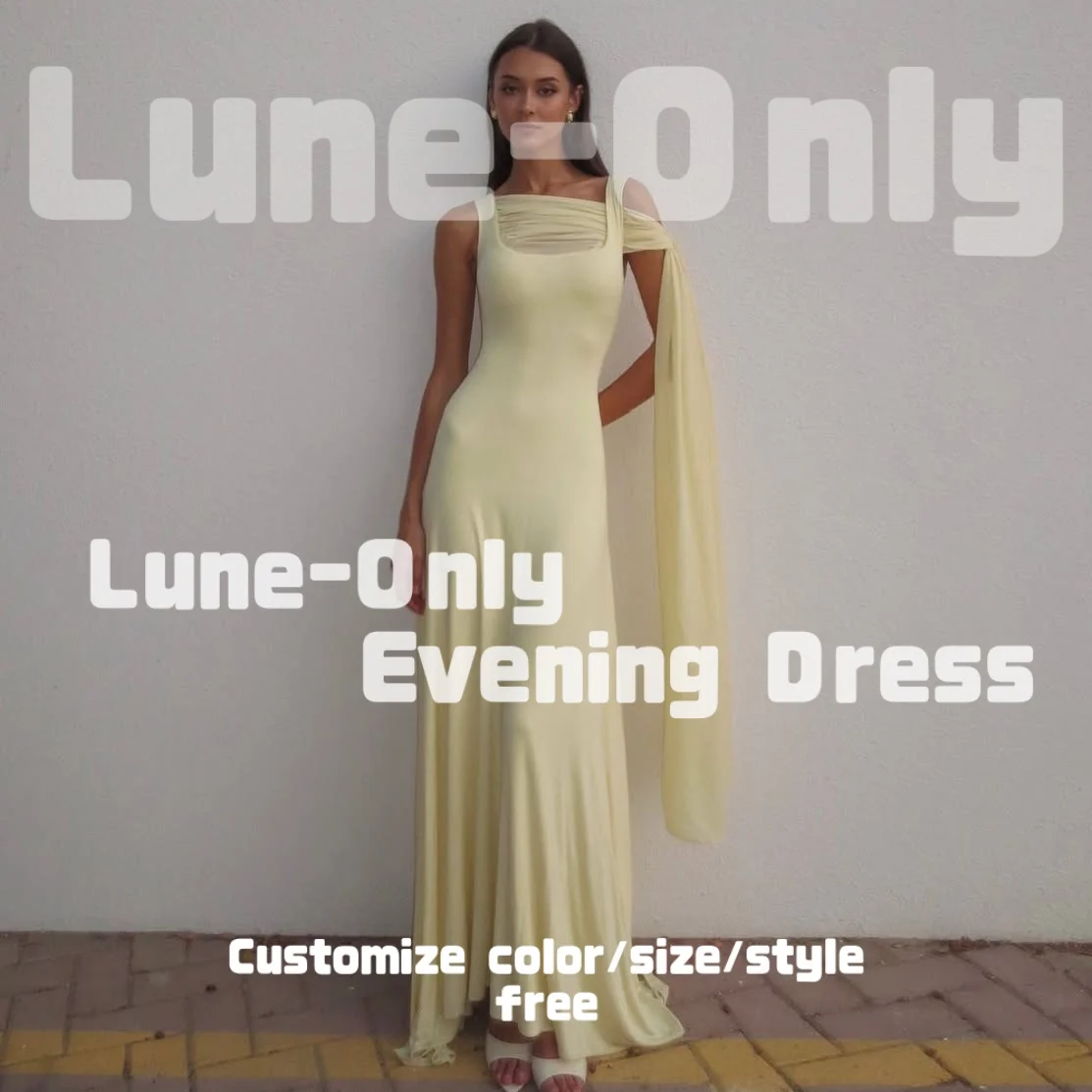 

Customized Butter Yellow Simple Women Evening Dresses For Formal Occasion Sleeveless Wrap Prom Dress Party Gown