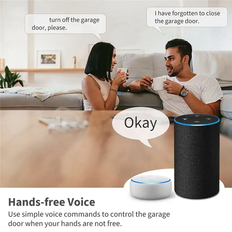 FFYY-With Tuya Garage Door Controller Smart Home WIFI Door Opener Automatic Work With Alexa Home Voice Control App EU Plug