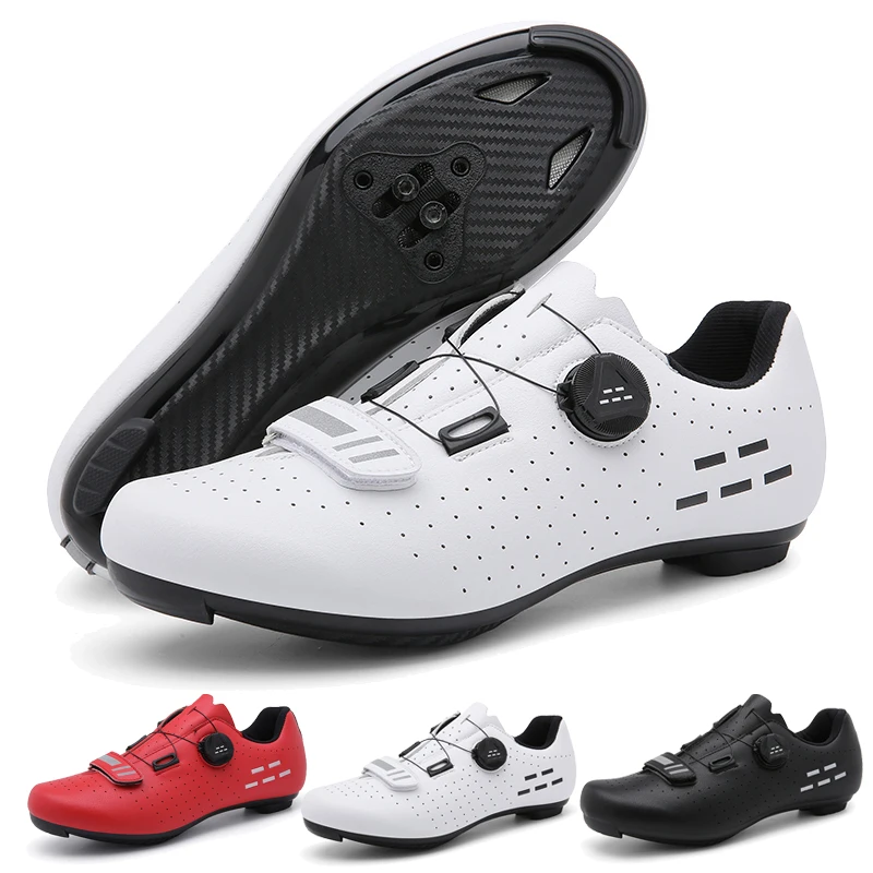 Men Cycling Shoes Self-locking Off-road Cycling Sneakers Mountain Bicycle Shoes White Racing Shoes Dirt Road Bike Shoes Size 47