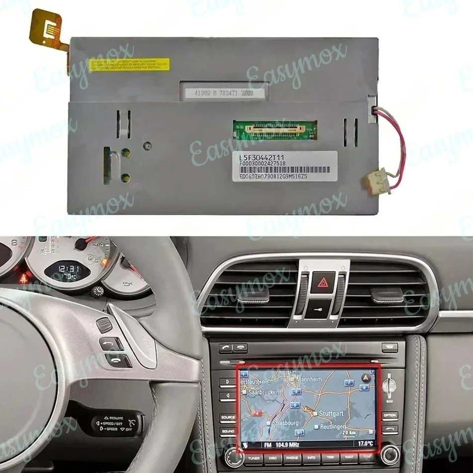 L5f30442t11 tela lcd de carro de 7 polegadas para porsche cayenne 911 997 boxster cayman 987 rádio estéreo pcm 3.0