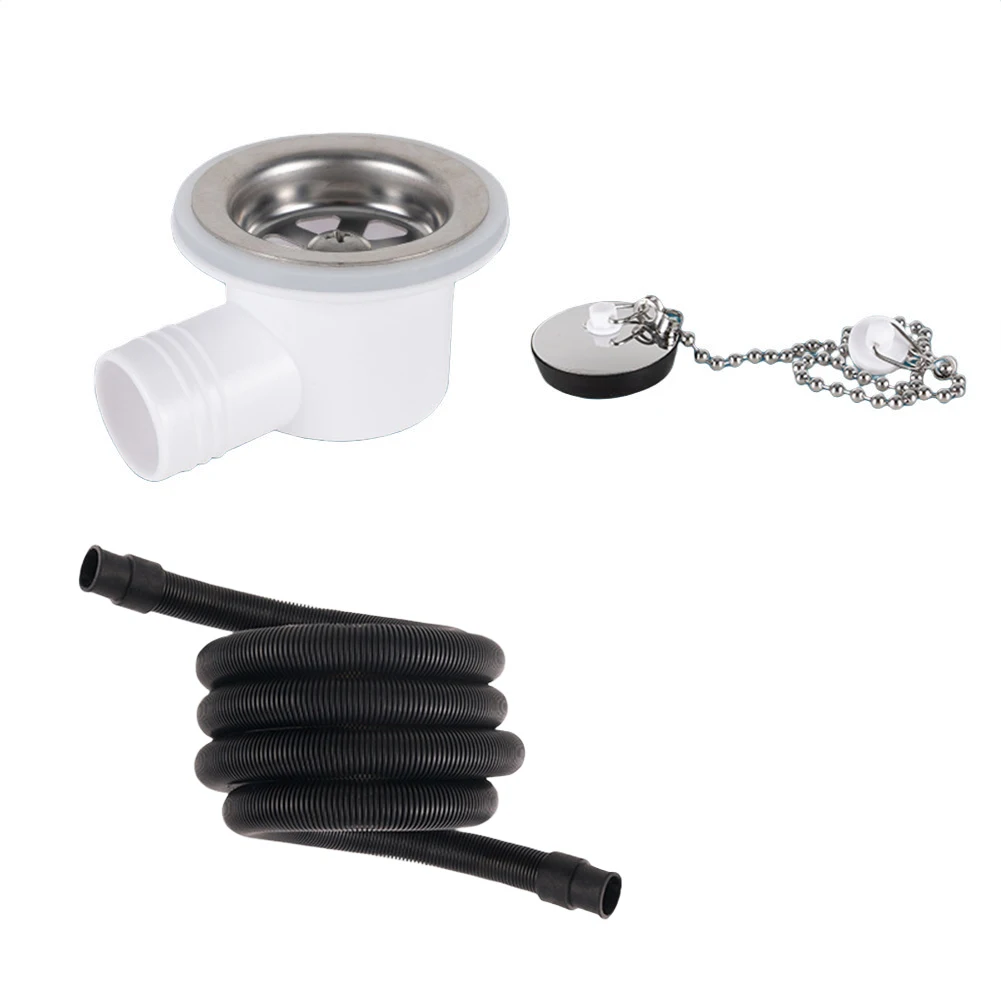 for rv Sink Drain Connector with 2M Hose and Precision Molded ABS Stainless Steel Housing for Recreational Vehicle Use