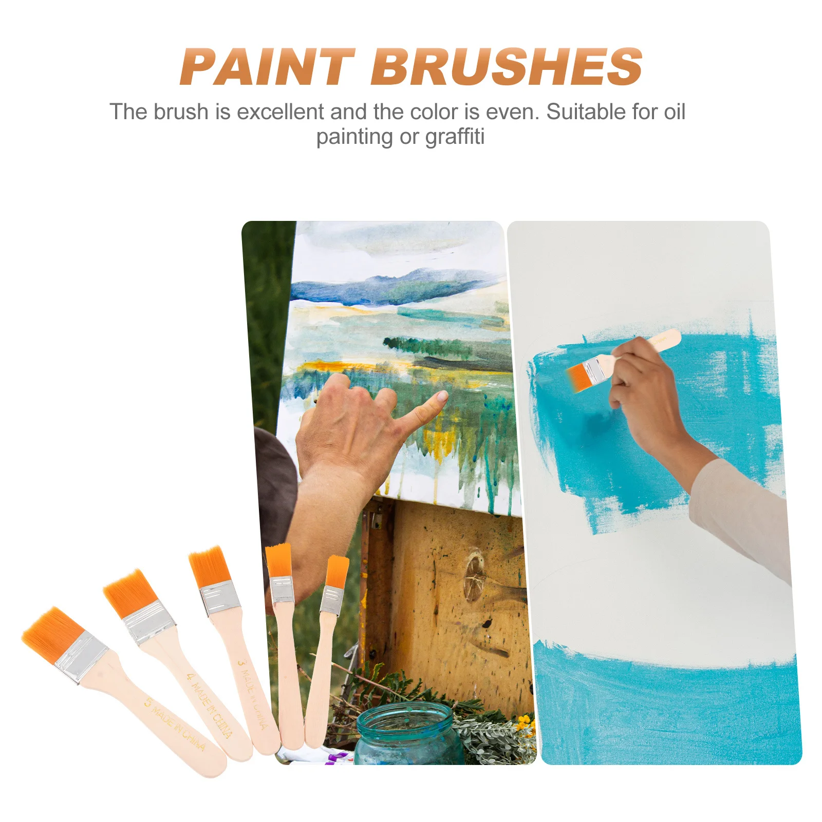 

25Pcs Paint Brushes Nylon Wood High Quality Easy Clean Multipurpose for Oil Painting Graffiti DIY Art Supplies