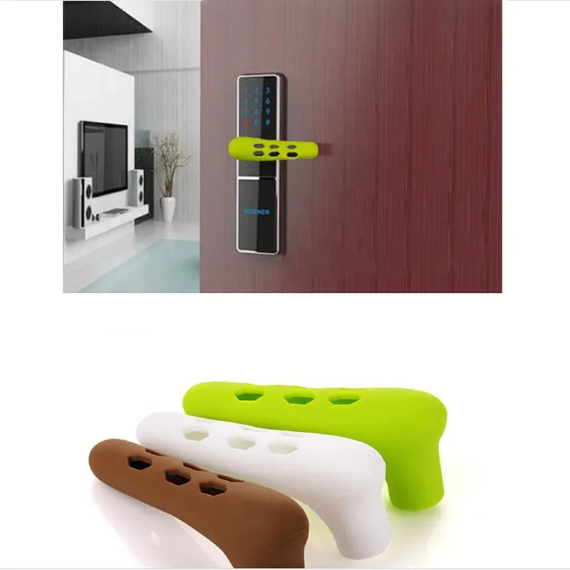 Silicone Door Handle Cover Baby Child Crash Protection Door Knob Cover Wall Protector Pull Handle Bumper Home Accessories