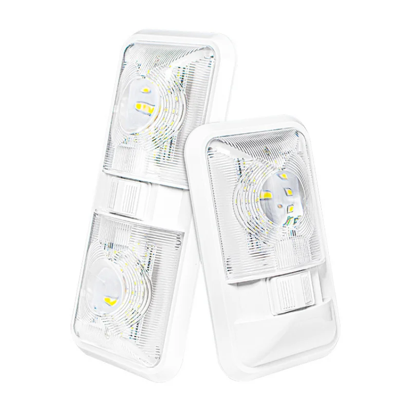 12V Bright Natural Light Color RV Light Partition Control Compartment Light 48 Beads Three Sections Slide Switch Reading Light