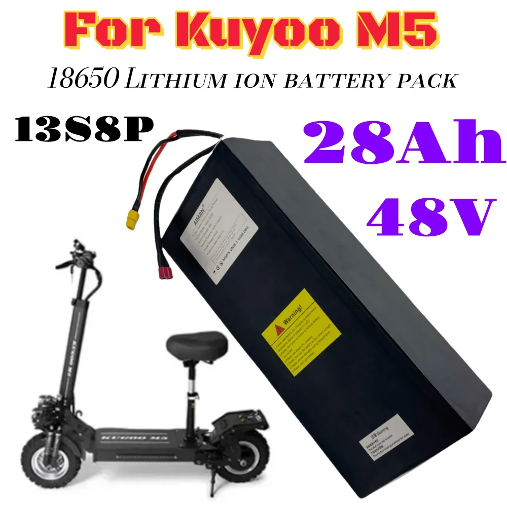 18650 13S8P 48V 28Ah for Kugoo Kirin M5 Electric Scooters with Lithium Rechargeable Batteries