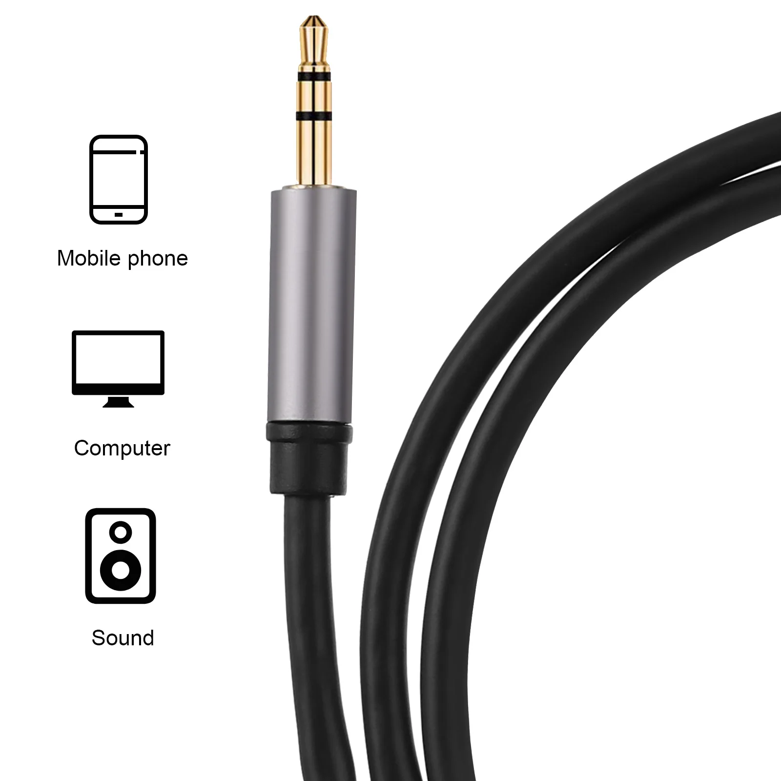 

2pcs 3.5Mm Audio Cables Stereo Auxiliary Cables For Car Headphones Durable Oxygen Free Copper Long Lasting Headphone Extension