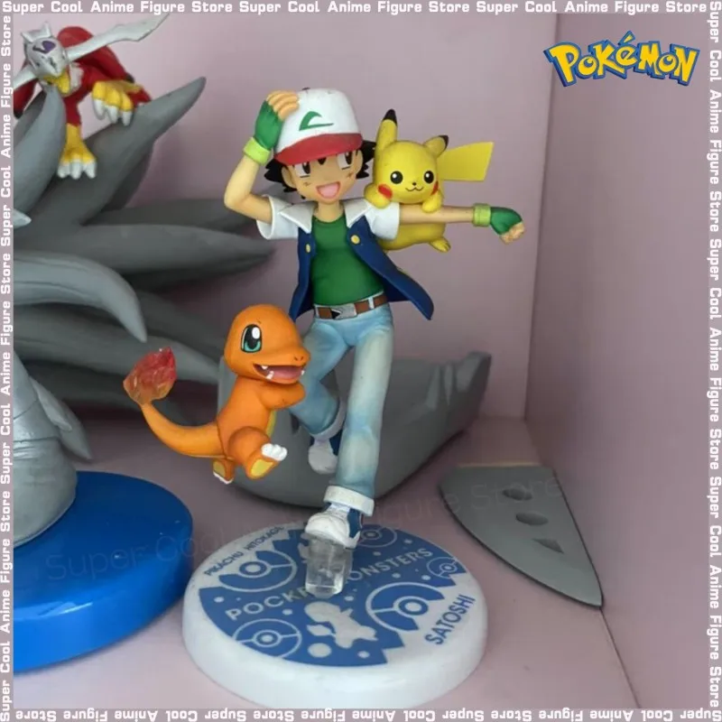 

18cm Pokemon Ash Ketchum Pikachu Charmander PVC Action Figure Anime Collection Toys ​Computer Decoration Kids Birthday Gift