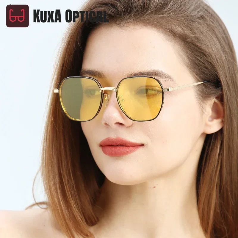 

XUKA 3-in-1 Photochromic Magnetic for Women Men Custom Optics Big Frame -0.5 Prescription Polarized Myopia Sunglasses