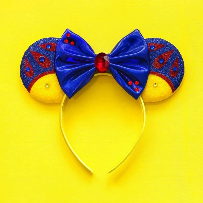 Disney Snow White Headband Mickey Mouse Ears Headbands for Girls Kids Disneyland Hairband Adults Women Festival Hair Accessories