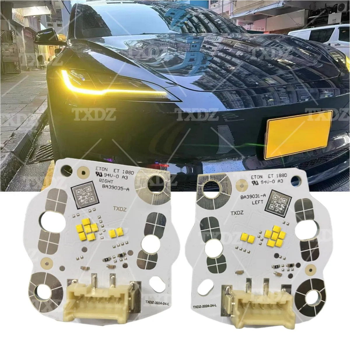 

CSL LED Headlight Angel Eye DRL Boards For Tesla model 3 2024 2025 Daytime Running Light Module Blue Red Yellow