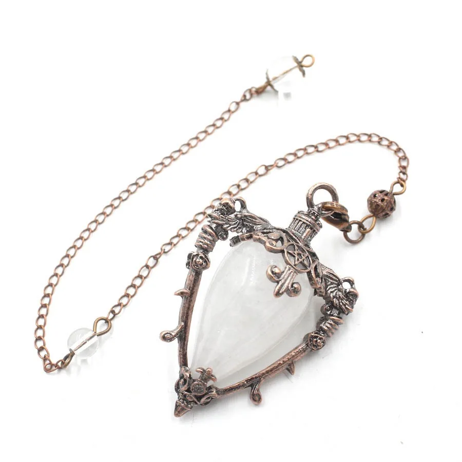 Kristall Quarz Pendel zum Wünscheln Weissagung große Naturstein Anhänger Pendel Amethyste rosa Quarz rosenquarz tigerauge opal Obsidian Pendel edelstein anhänger heilsteine amulett edelsteine