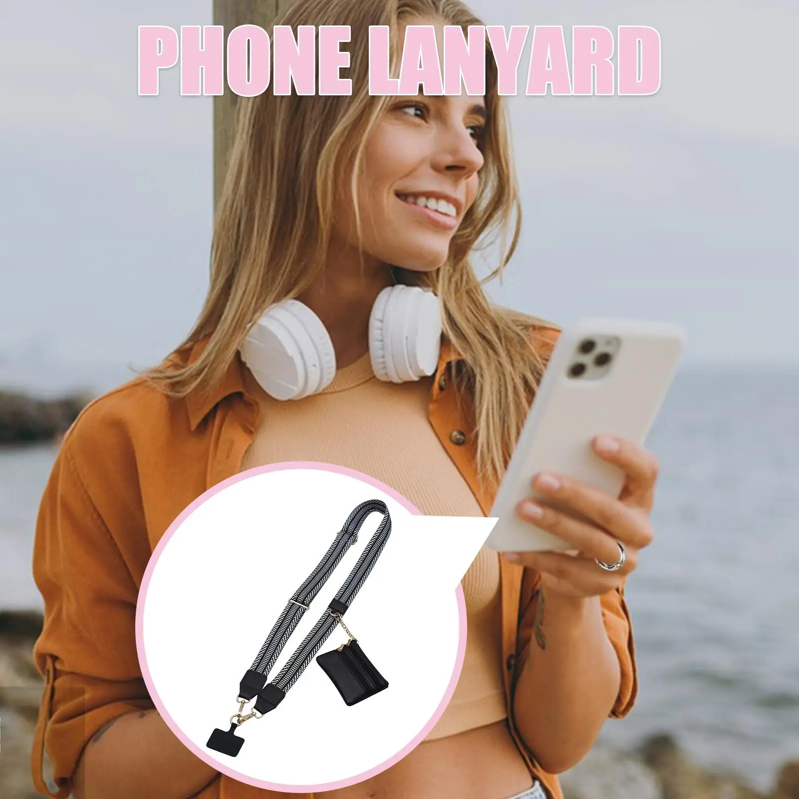 

Phone Lanyard With Wallet 27.5 Inch Anti Theft Phone Shoulder Strap Portable Sling For Work Women Outdoor Travel Shopping