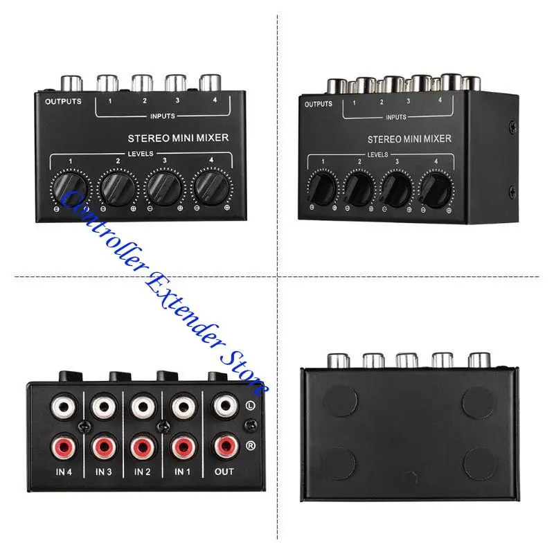 N84B CX400 Mini miscelatore stereo passivo RCA Misgra miscelatore passivo 4 canali