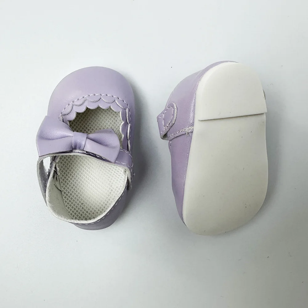 Doll Clothes Shoes Accessories for 55cm 22inch Reborn Baby Doll Purple Color Cute Round Toe Shoes Baby Reborn