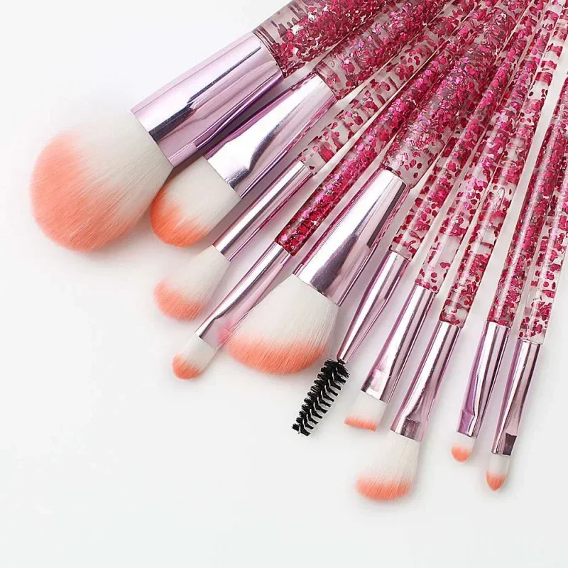 Zestaw 10 pędzli do makijażu Profesjonalne miękkie pędzle do detali Pędzel do różu Pędzel do podkładu Korektor Cienie do powiek Narzędzia kosmetyczne Akcesoria do makijażu