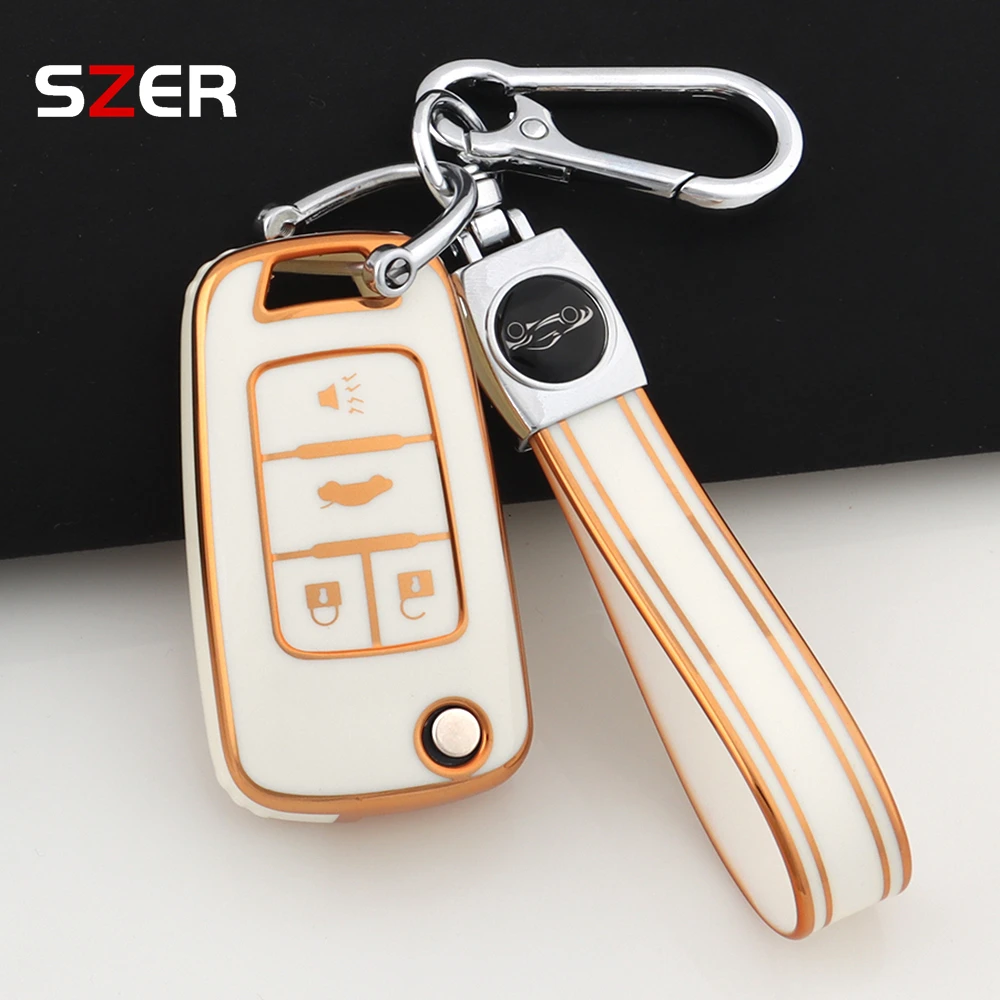 

Для Chevrolet Cruze Aveo Trax Sail Malibu для Opel Vauxhall Astra Corsa Meriva Insignia 3 4 кнопки ТПУ автомобильный откидной чехол для ключей