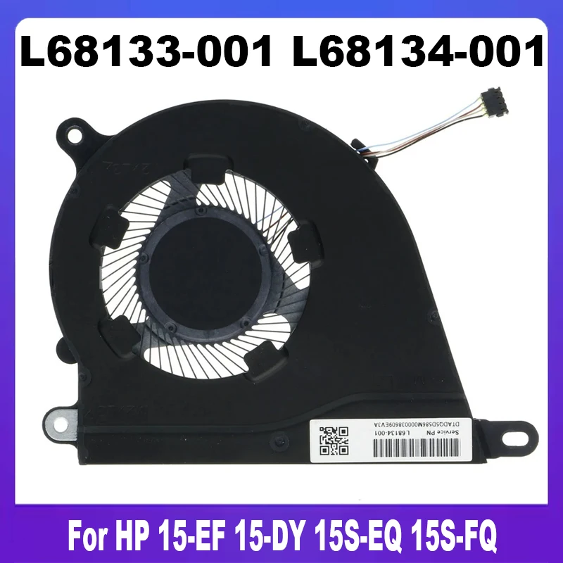 L68134-001 Original For HP 14-DQ 15-EF 15-DY 15S-EQ 15S-FQ Laptop CPU Cooling Fan Cooler Fan Heatsink Radiator L68133-001 Tested