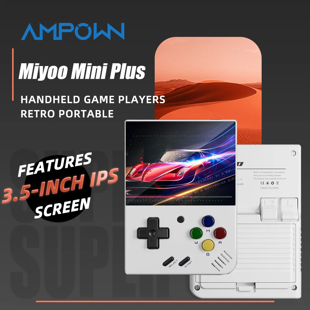 AMPOWN Miyoo Mini Plus Handheld Game Players 3.5'' IPS OCA Linux System Consoles Portable Retro Video Game Wireless Emulator