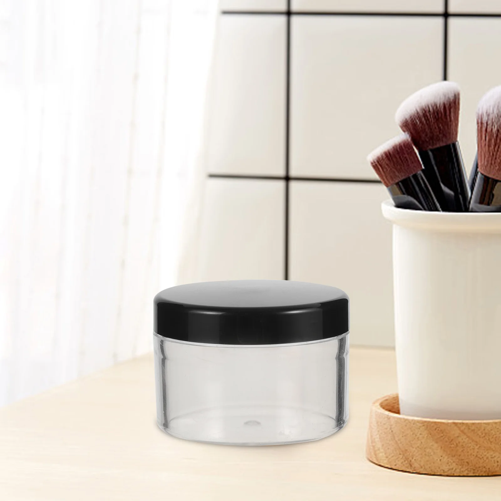 

2Pcs Plastic Powder Containers Empty Loose Powder Case Blusher Box Travel Makeup Container Airtight Lid Storage