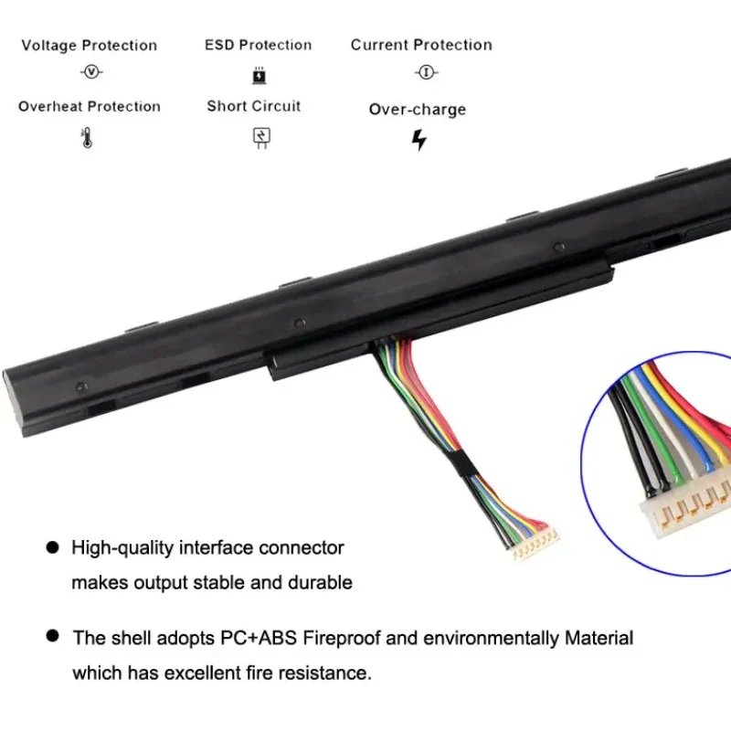 14.8V 2800mAh AS16A5K AS16A7K AS16A8K بطارية الكمبيوتر المحمول لشركة أيسر أسباير E15 E5-475G 523G 553G 575G 774G E5-575 E5-57 5-59QB N16Q1