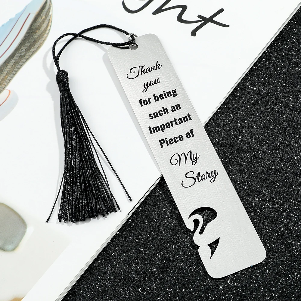 1 pair of stainless steel bookmarks with tassels, hollow bronze bookmarks for reading clubs, writers, book enthusiasts