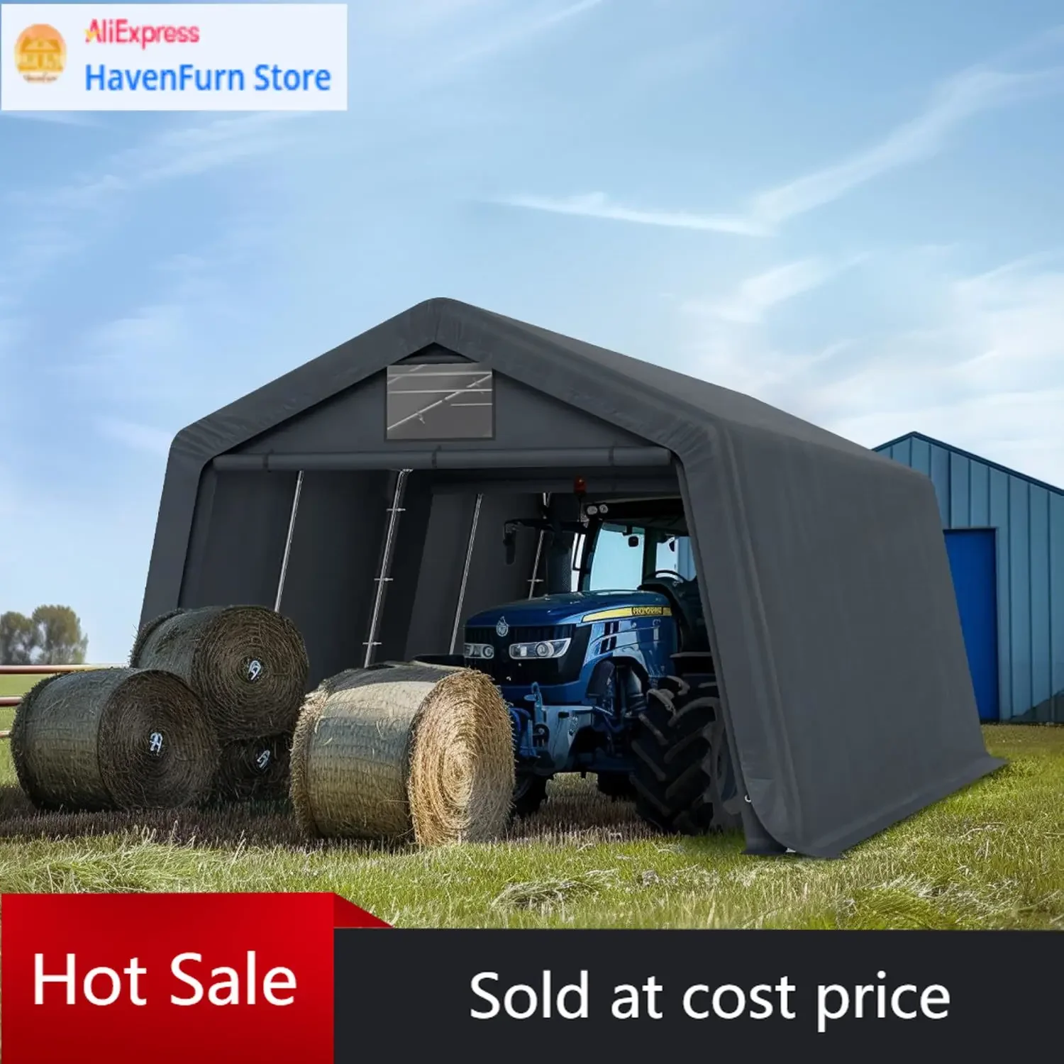 

Усиленный переносной навес-укрытие для хранения: для UTV, лодок, грузовиков, мотоциклов, уличный, с защитой от снега, навес-гараж