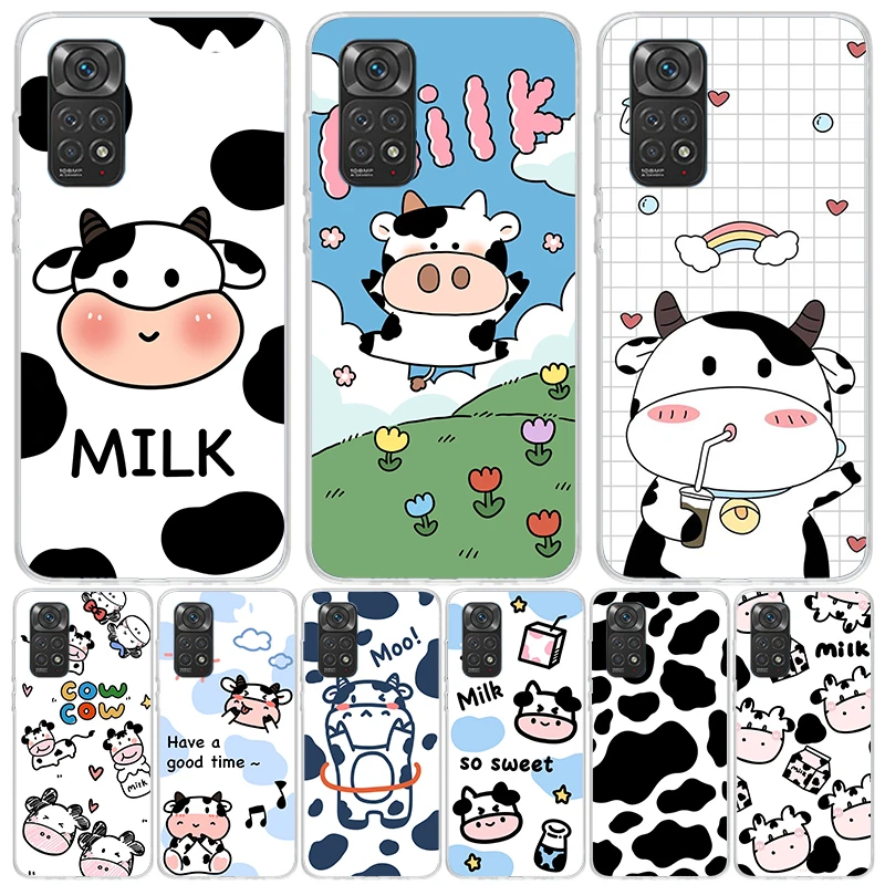 Dairy Cattle Cow Speckle Cute Phone Case For Xiaomi Redmi Note 14 13 12S 12 11S 11T 11E Pro Plus 10S 10 Art Customized Coque Cap