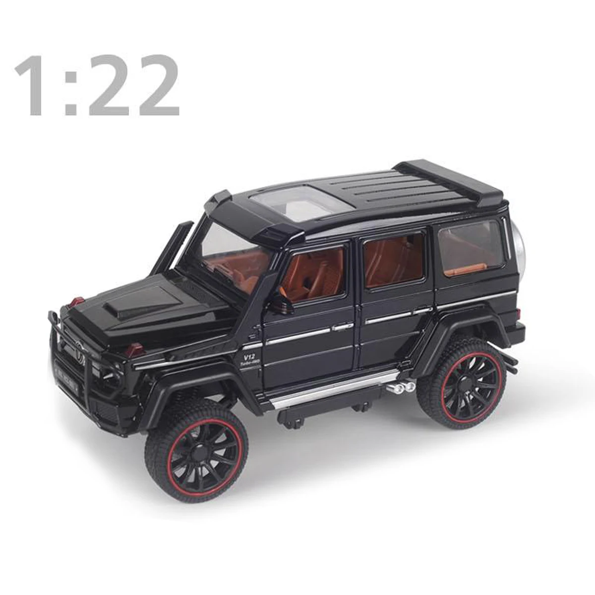 1:22 SUV Die-Cast Alloy Metal Car Model Collection Children's Toys Vehicles with Sound and Light Pull Back for Kids' Gift