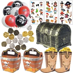 Pirates Party Balloons White Black Red Pirate Skull Latex Balloon Bouquet for Pirate Nautical theme Birthday Party Decorations