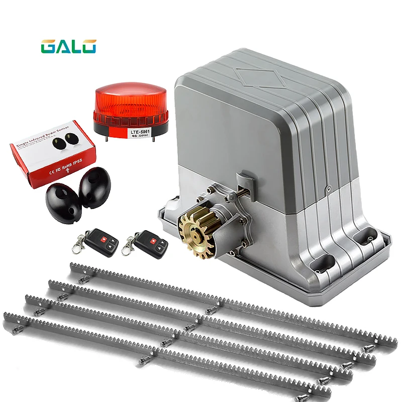 Galo AC220V Automatic Sliding Gate Opener Drive Gate For 3600LBS 1800KG Door Gate With 4M Steel Rack