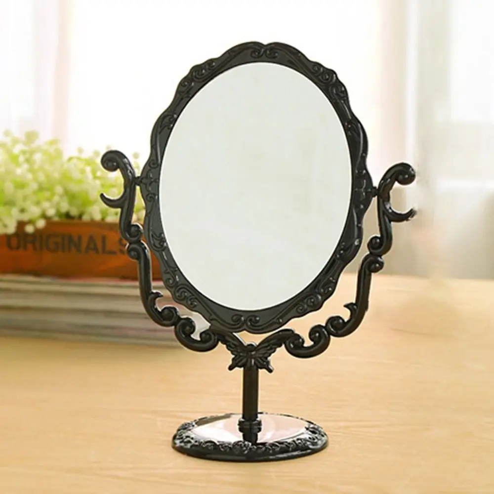 High Definition Black Butterfly Dressing Mirror European Style Rotatable Rotation Makeup Mirror Rose Stand Desktop Makeup Mirror