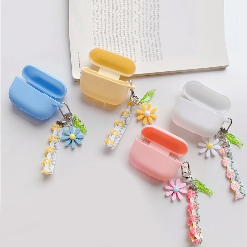 For huawei FreeBuds 5i / freebuds5 case fashion Korean flower Cute Pendant keyring headphone case Free Buds 5 case