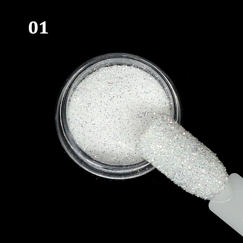 1g Shiny Nail Glitter Sequins 3D Silver White Hexagon Sequins Sparkly Flakes Sandy Powder Dust For Manicure Nails Art Decoration