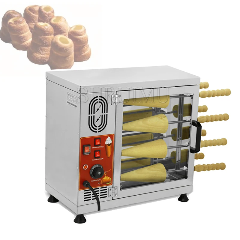 Chimney Bread Roll Baking Machine Ice Cream Bread Cone Maker Cake Baking Machine Kurtos Kalacs Oven